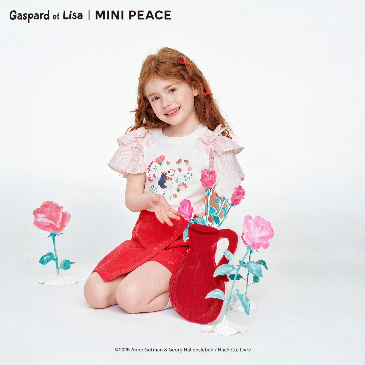 MINIPEACE×卡斯波和丽莎联名太平鸟童装女童花苞短袖T恤速干夏装