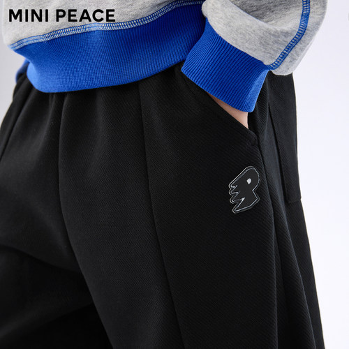 MINIPEACE太平鸟童装男童裤子春装帅气儿童卫裤肌理中大童运动裤 - 图1