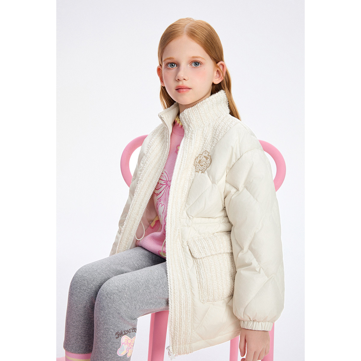 【御寒系列】太平鸟童装女童羽绒服夹克新款立领小香风加厚外套,淘宝优惠券,粉丝福利购,淘宝优惠卷