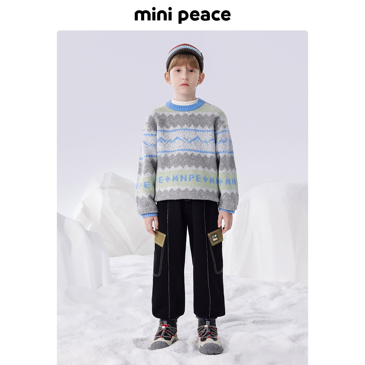 MINIPEACE太平鸟童装男童毛衣儿童新款针织衫冬装内搭打底衫新款