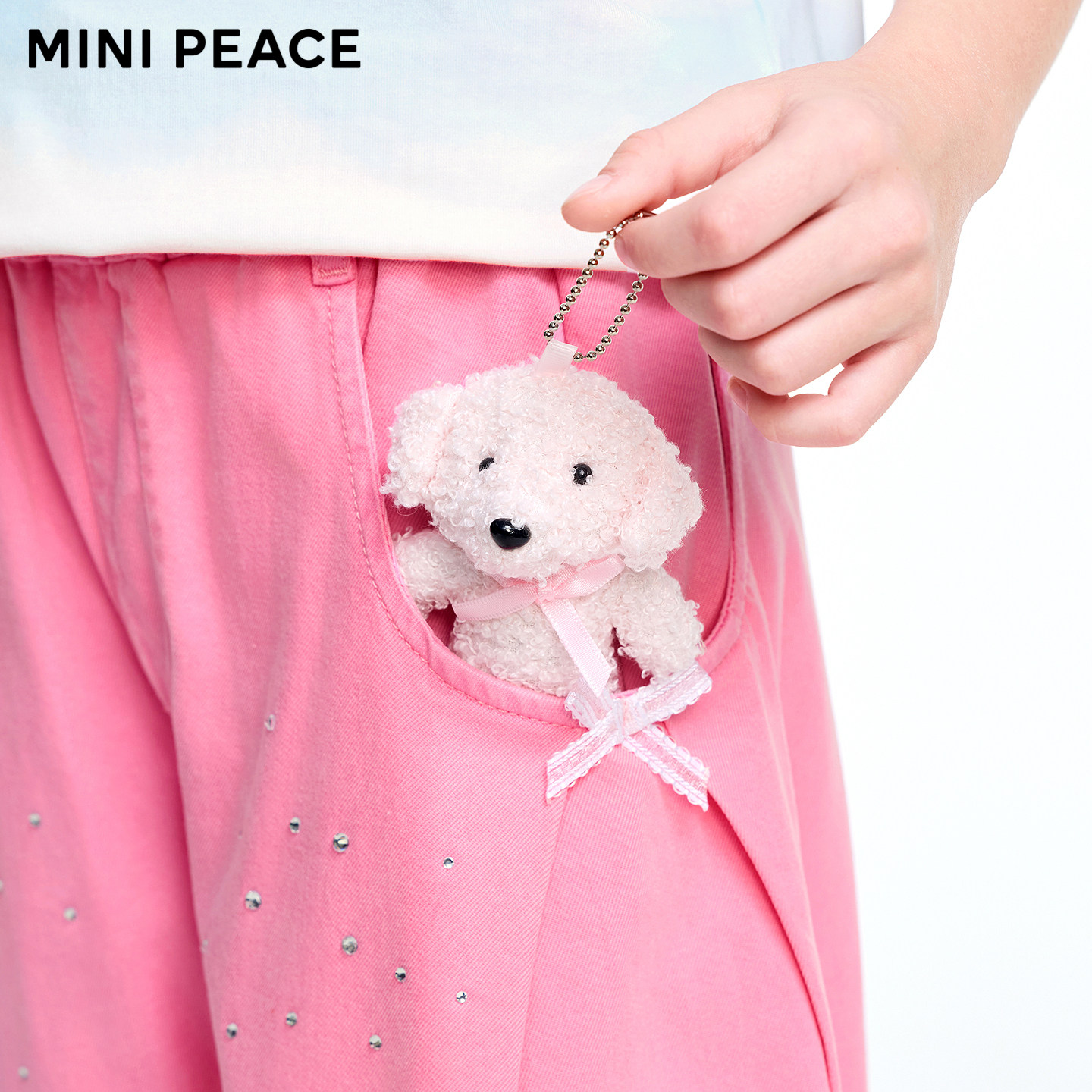 MINIPEACE太平鸟童装女童中短裤夏薄款多巴胺风软牛仔裤儿童裤