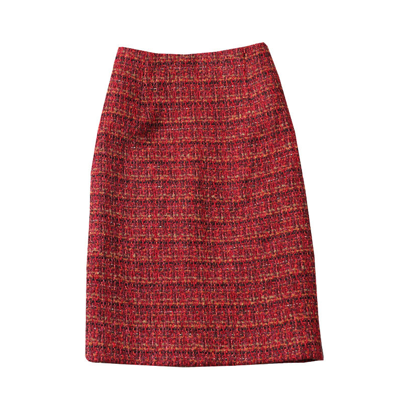 毛呢半身裙女秋冬2021新款小香风 mzgg木子格格半身裙