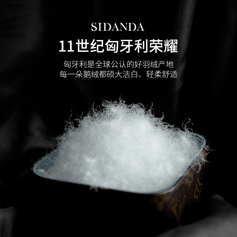 SIDANDA匈牙利95白鹅绒枕五星级酒店羽绒枕头 全鹅绒枕芯泡芙枕 - 图0