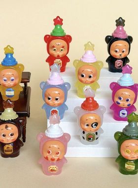 夜光果酱星星人 盲袋萌粒diy饰品挂件钥匙扣公仔桌面摆件树脂配件