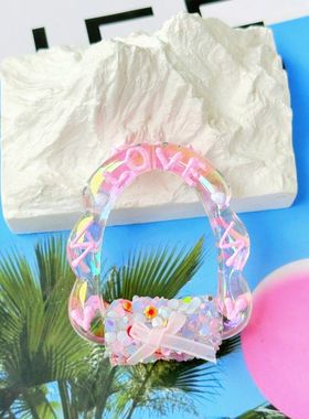 满钻花朵相框异形手绘珠子 串珠笔diy材料配饰手机链散珠饰品配件