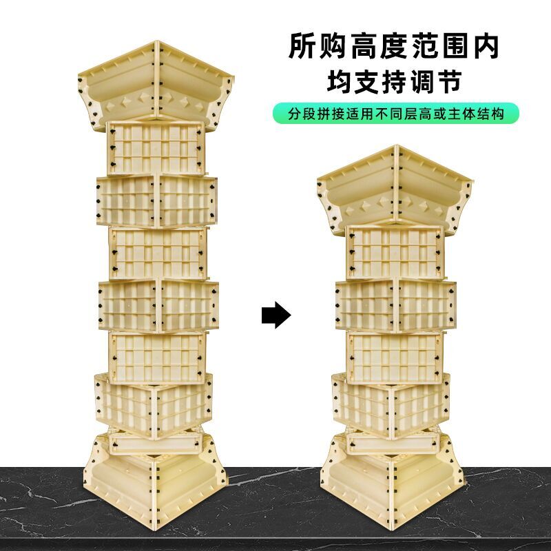 加厚罗马柱模具帝王方柱别墅自建房柱子装饰水泥方形柱头模板全套-图2