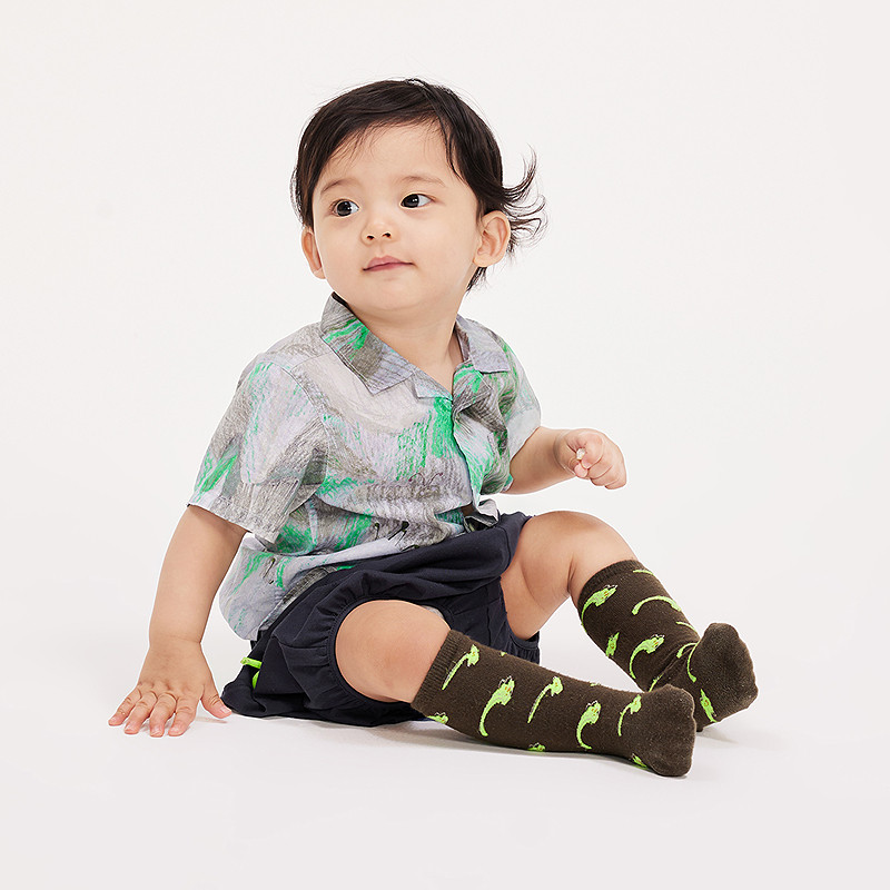 江南布衣婴童短袖衬衣时尚中袖翻领花型夏男女童婴儿jnbybyjnby