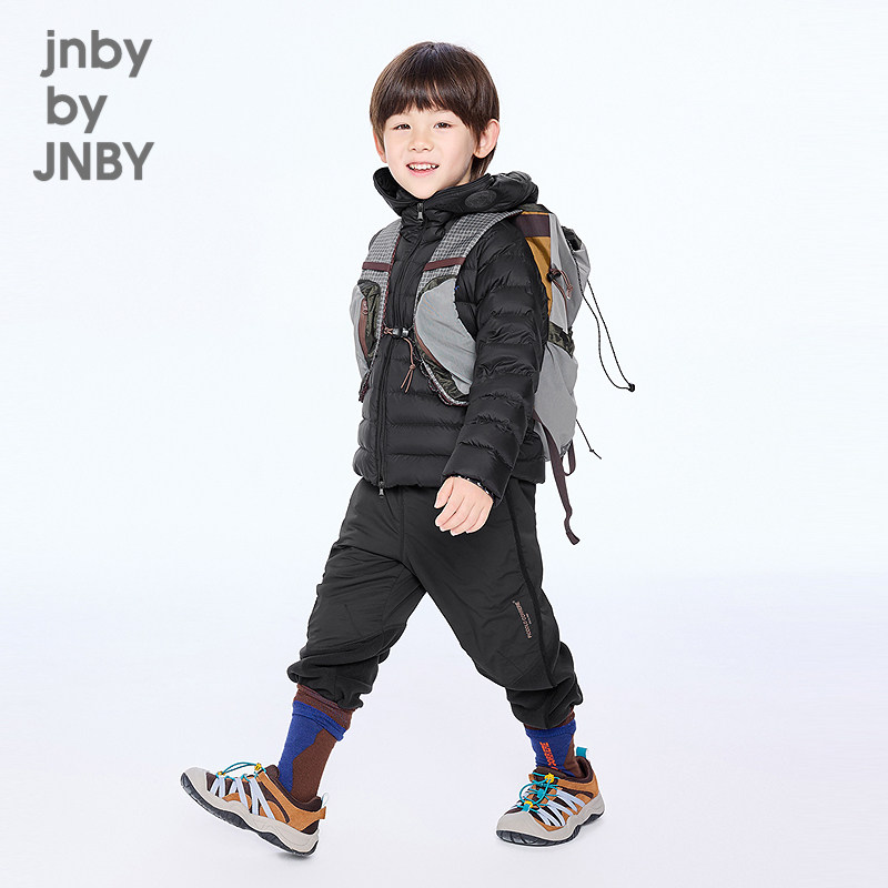 Children's short down jacket H-shaped zipper fly