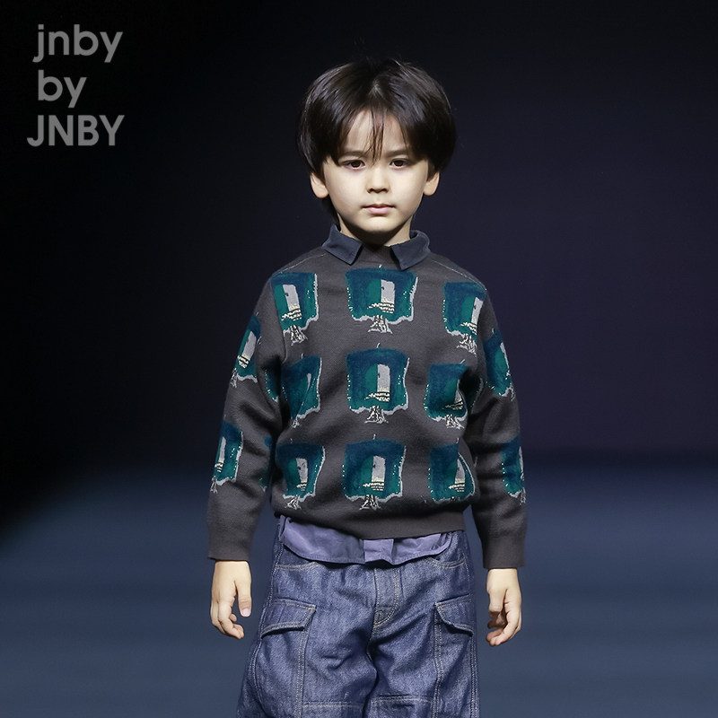 [秀场同款]江南布衣童装简约时尚长袖套头毛衣冬男女童jnbybyjnby 女童冬实拍商品图