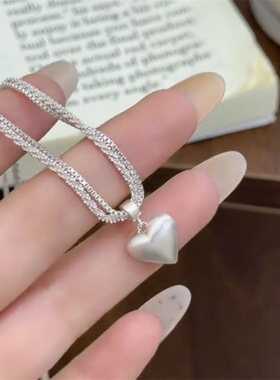 双层爱心吊坠项链女款2025新款