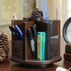 Wooden cosmetic storage box rotating