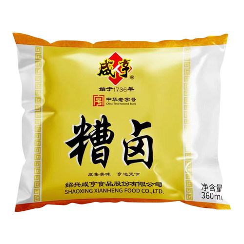 咸亨糟卤360ml*30包整箱绍兴香糟卤凤爪猪皮晶花生毛豆藕片原料 - 图3