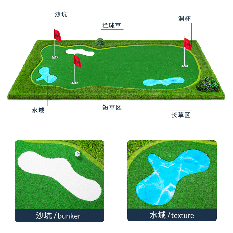 PGM 室内高尔夫推杆练习器 果岭办公室家庭套装 免费定制LOGO包邮 - 图2