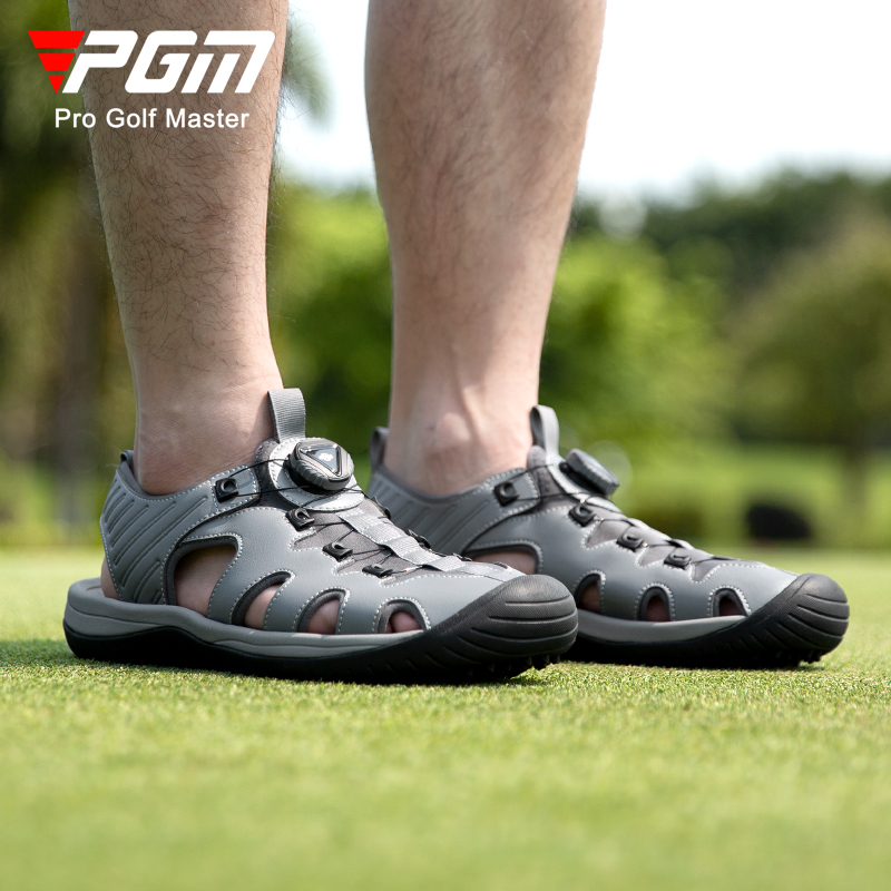PGM 高尔夫球鞋男士高尔夫凉鞋防侧滑男鞋旋钮鞋带透气鞋子 - 图0