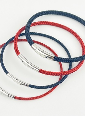 不锈钢按扣可穿小孔转运珠手绳