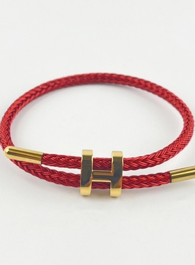 金色扣防水钢丝绳手链