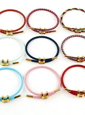 金色扣防水钢丝绳手链