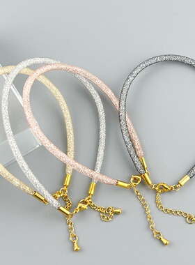 原创编织钢丝网水晶龙虾扣手链