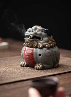陶瓷仿古狻猊香薰炉神兽香炉