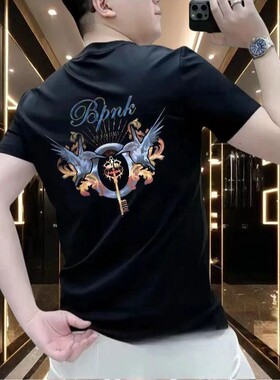 Men's Trend Short Sleeve T-Shirt, Summer Casual Fashion Tops