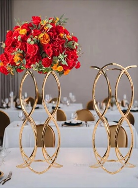 New Metal Vase Trumpet Shape Wedding Table Centerpiece Even