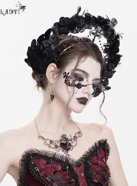 Devil Fashion恶魔时尚女装哥特暗黑羽毛发饰发箍EAS025
