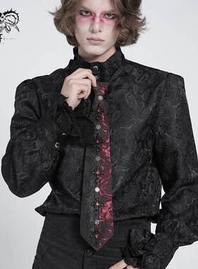 Devil Fashion恶魔时尚哥特暗黑男装拼色提花不百搭复古领带AS213