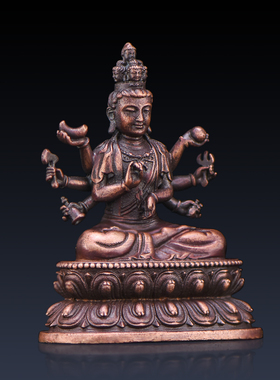 黄铜千手观音佛像家居装饰摆件