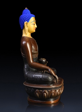 纯铜藏传密宗释迦牟尼佛佛像摆件