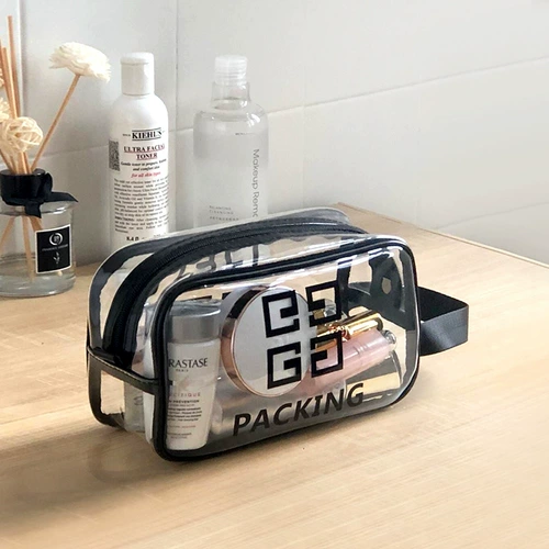 Водонепроницаемая косметичка, вместительная и большая сумка через плечо, портативная сумка для хранения для путешествий из ПВХ, популярно в интернете
