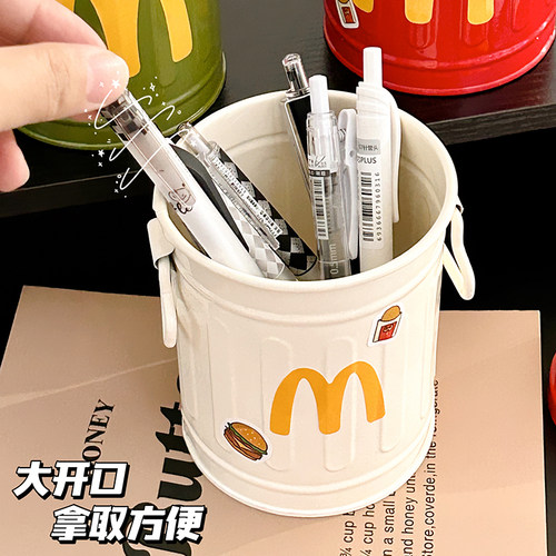 麦当当可爱创意笔筒复古高颜值个性摆件学生桌面办公室文具收纳盒 - 图2