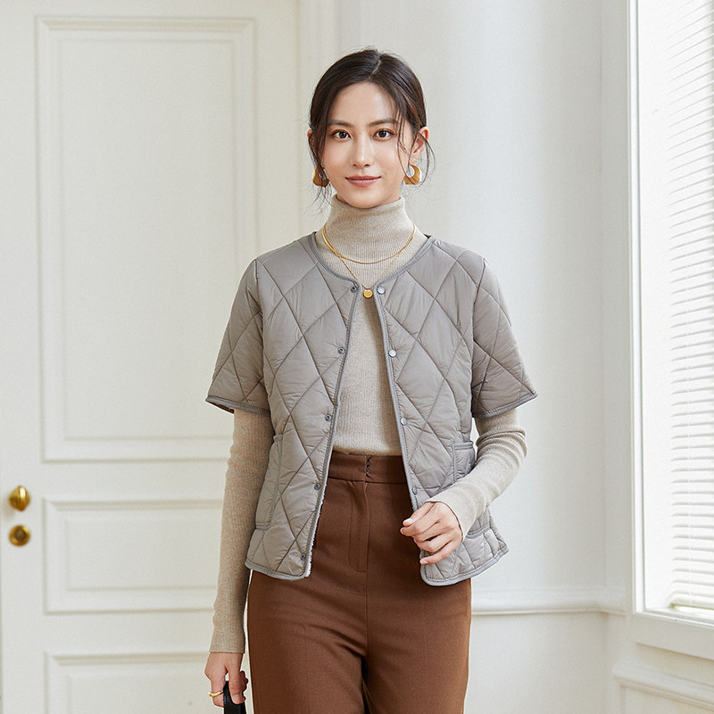 秋冬加绒短袖保暖棉衣女短款羽绒棉加厚外套妈妈半袖护肩内胆棉服,淘宝优惠券,粉丝福利购,淘宝优惠卷