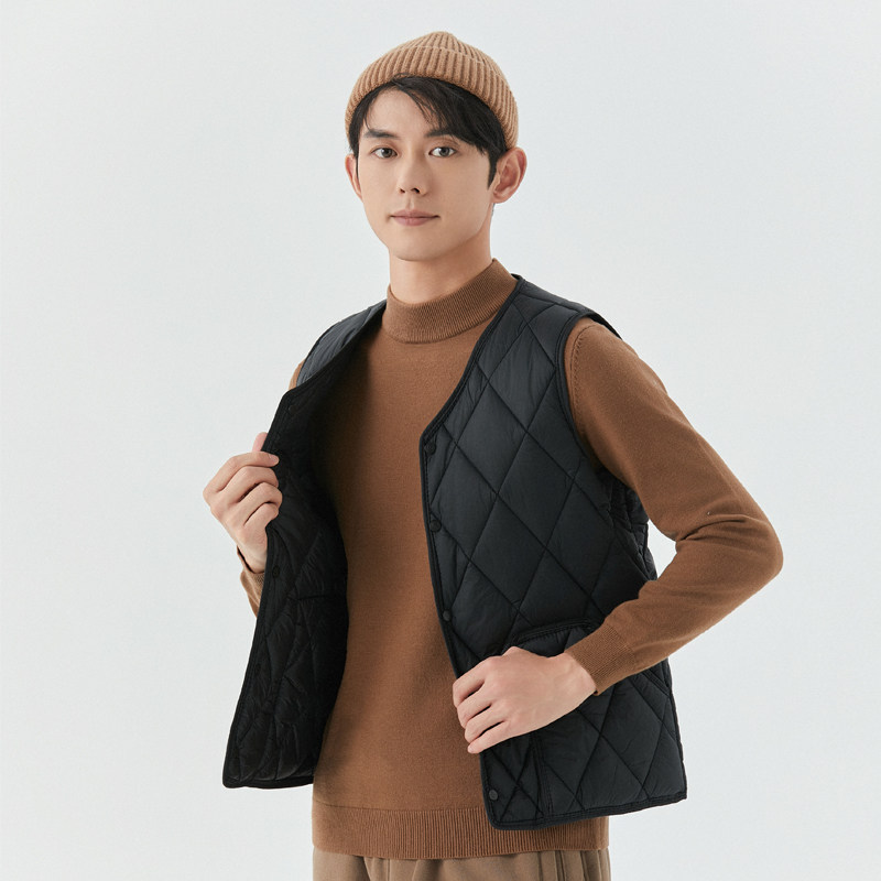 羽绒棉马甲男秋冬轻薄保暖背心打底棉衣内胆短款口袋坎肩贴身马夹,淘宝优惠券,粉丝福利购,淘宝优惠卷