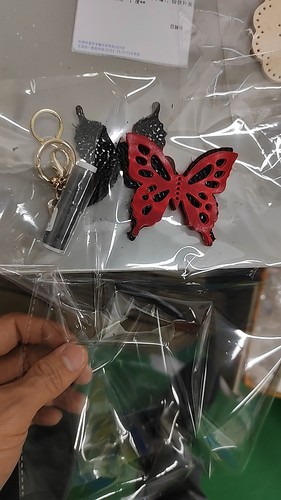 真皮DIY 蝴蝶新款情侣钥匙扣女精致钥匙链男网红款挂件高级感 - 图1