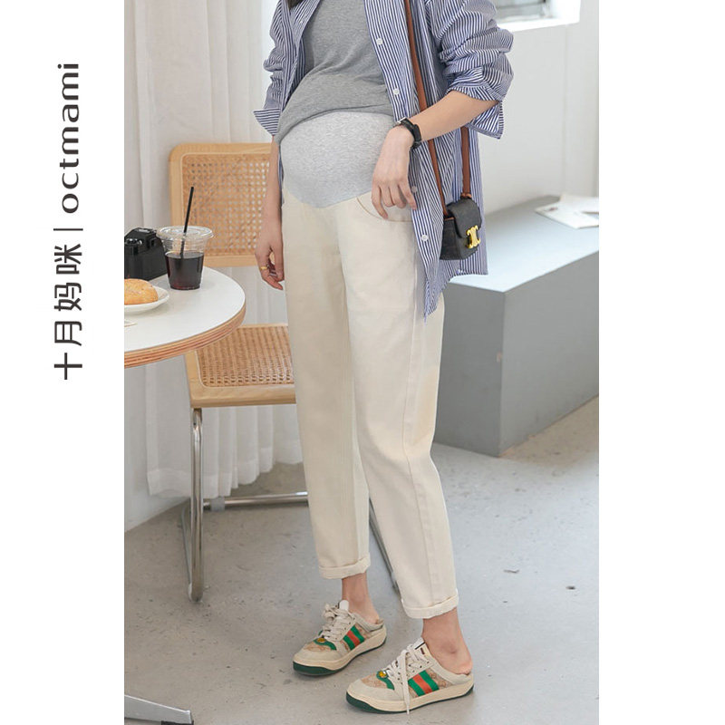 【新品】十月妈咪孕妇老爹裤锥形裤子 十月妈咪母婴专营孕妇直筒裤