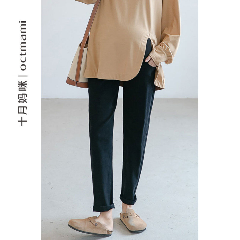 【新品】十月妈咪孕妇老爹裤锥形裤子 十月妈咪母婴专营孕妇直筒裤