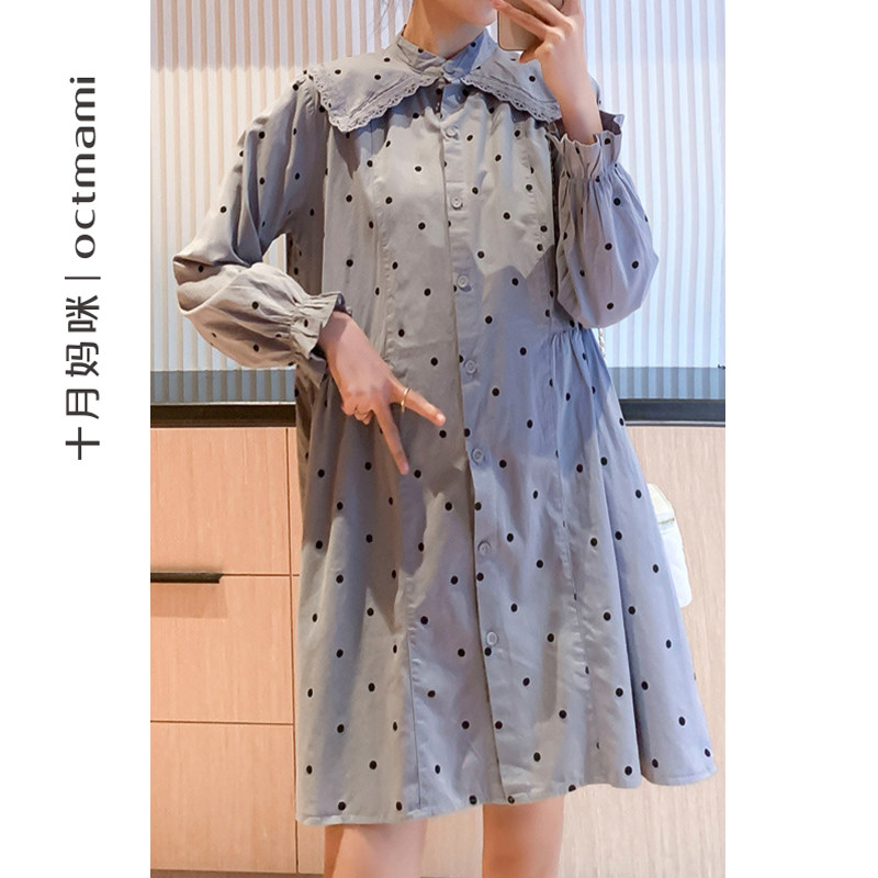 【专柜同款】十月妈咪孕妇秋季连衣裙 十月妈咪母婴专营连衣裙