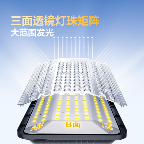 公牛新款太阳能庭院户外灯防水家用照明室外超亮大功率led道路灯 - 图1