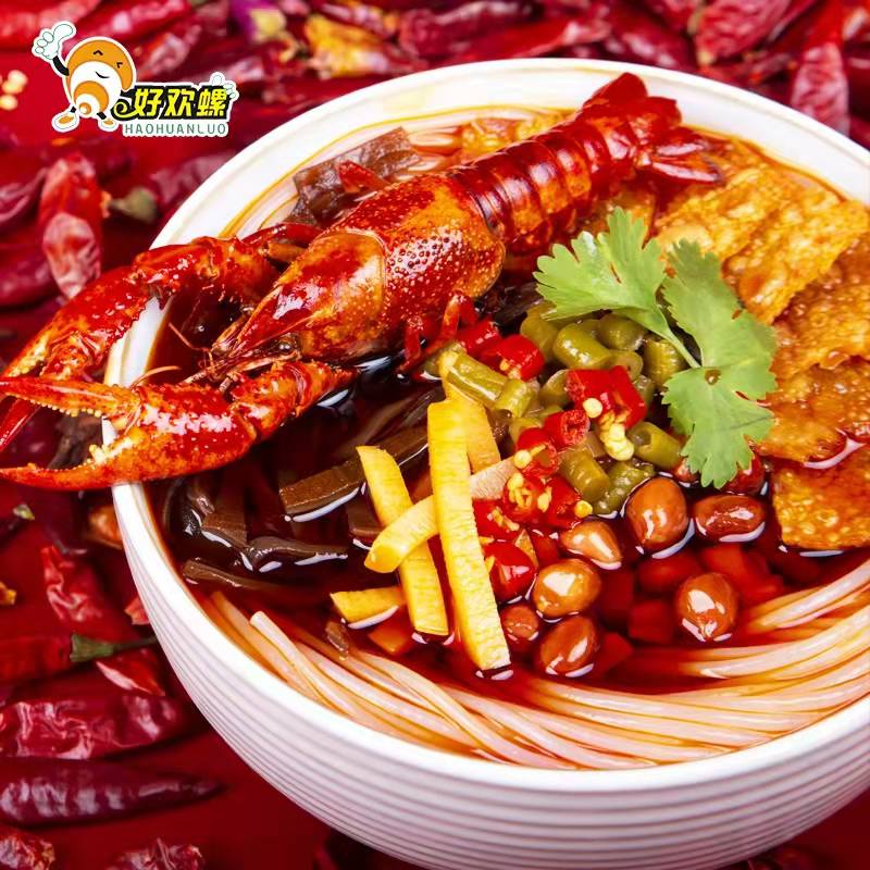 好欢螺小龙虾味螺蛳粉320g10袋装正宗柳州螺丝粉方便速食米线整箱 - 图2