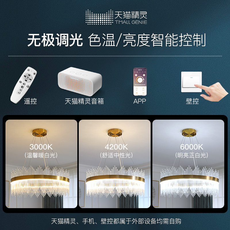 大气轻奢水晶吊灯客厅灯简约现代主卧室餐厅灯具套餐组合2025新款,淘宝优惠券,粉丝福利购,淘宝优惠卷