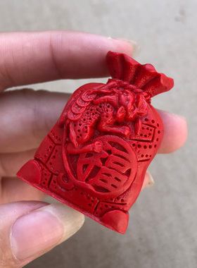 台湾原色朱砂出入平安福袋流苏吊坠福字香囊貔貅钥匙扣挂件装饰