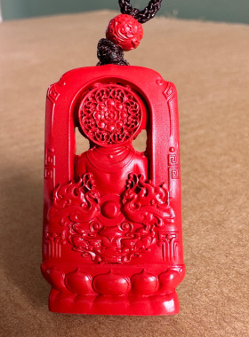 原矿帝王红朱砂度母阿弥陀佛吊坠