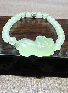 招财转运天然岫玉雕刻貔貅手链