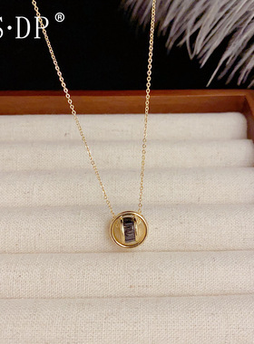 网红同款气质时尚简约立体圆形双环项链精致轻奢高级感锁骨链颈链