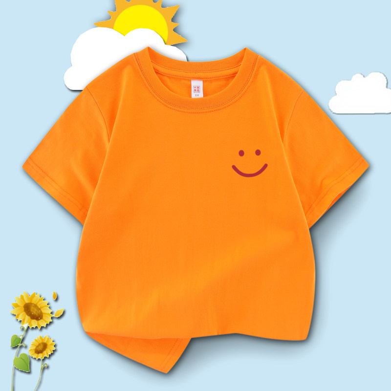 Pure cotton children's T-shirt short-sleeved men's and women's summer tops cotton half-sleeved tops middle-aged children's summer tops T-shirts