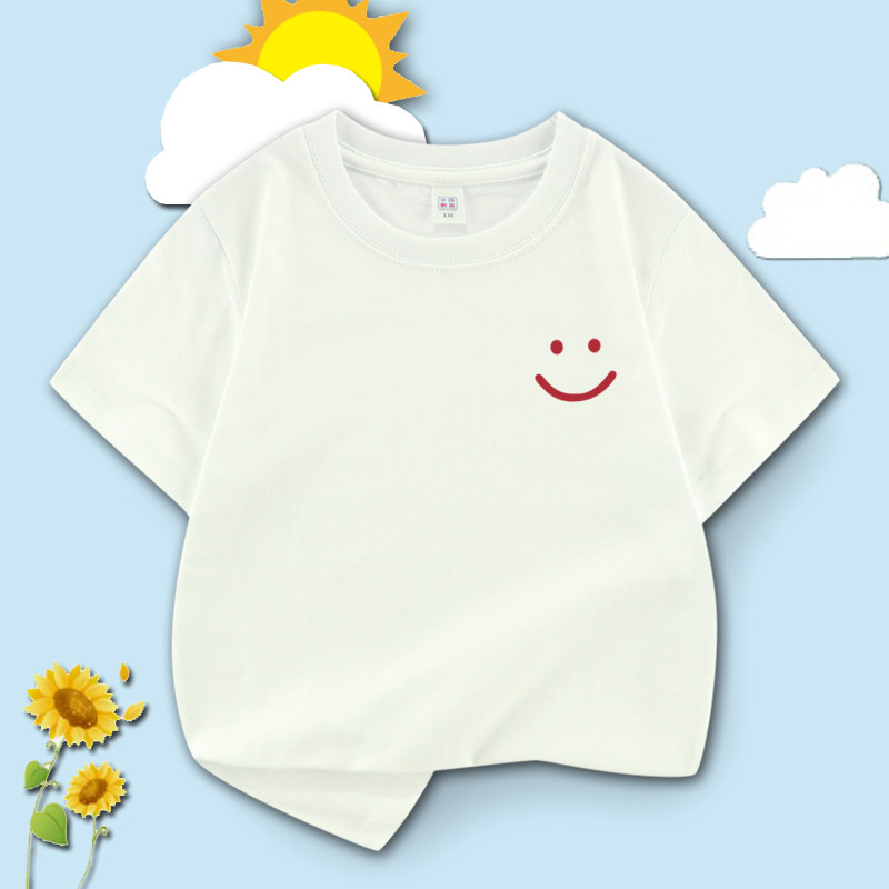 Pure cotton children's T-shirt short-sleeved men's and women's summer tops cotton half-sleeved tops middle-aged children's summer tops T-shirts