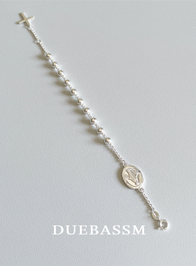 DUEBASSMS925纯银十字架手链