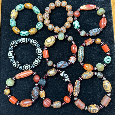 天然玛瑙玉髓水晶手链多宝手串男女转运珠多款多色礼物批发