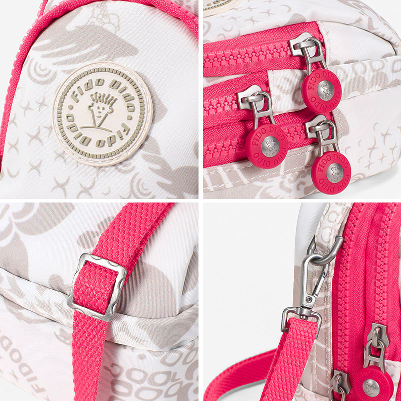 菲都狄都新款帆布包单肩女斜挎包 fidodido女士包袋