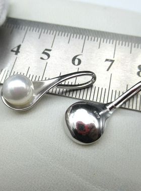 DIY配件 S925纯银吊坠项坠女半成品坠子珍珠配饰项链坠子挂坠托